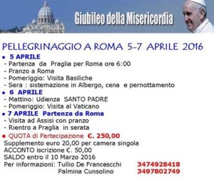 Giubileo_Pellegrinaggio_Roma_5-7 aprile 2016